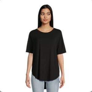 NWT Time and Tru Black Tunic Length Pullover Top Sz XXL (20W)